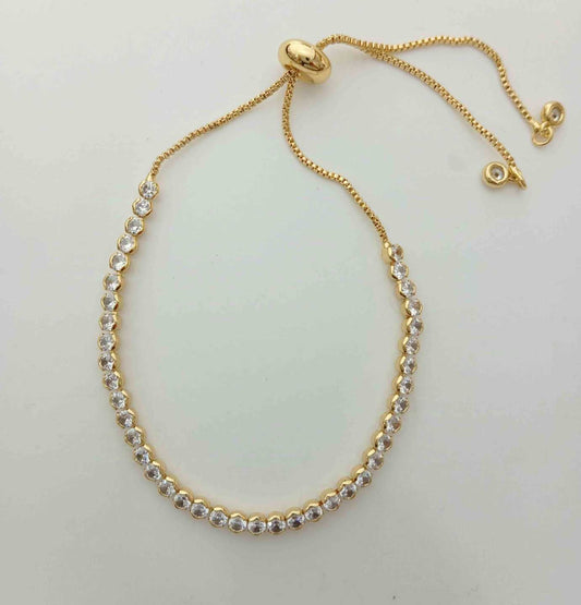 Pulsera Bañado en Oro 18K Circones Ajustable