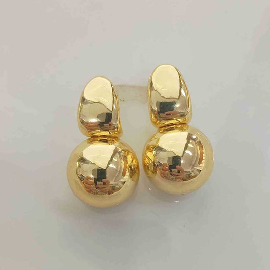 Aro Bañado en Oro Colgante Pelota Grande 