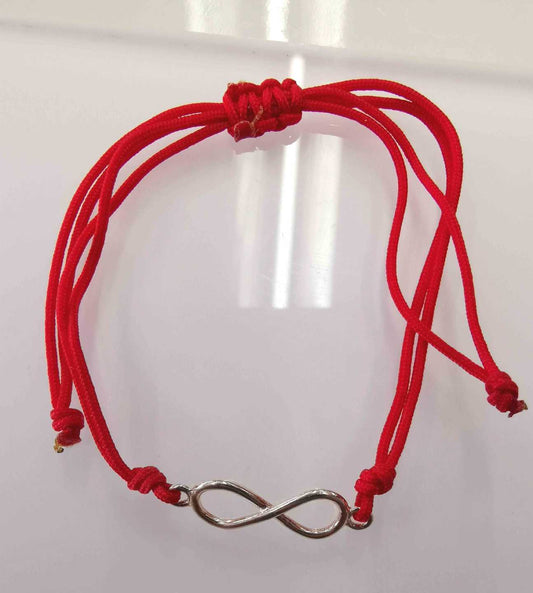 Pulsera Plata925 Hilo Rojo Con Dijes de Plata925 Sultido