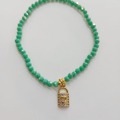 Pulsera Cristales Colgante Dijes Varios
