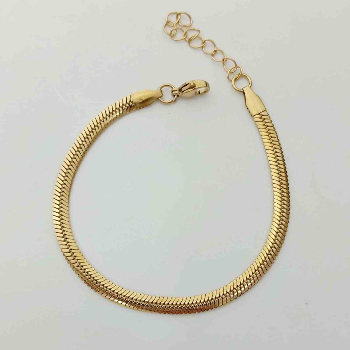Pulsera Acero Dorado Topo Plano