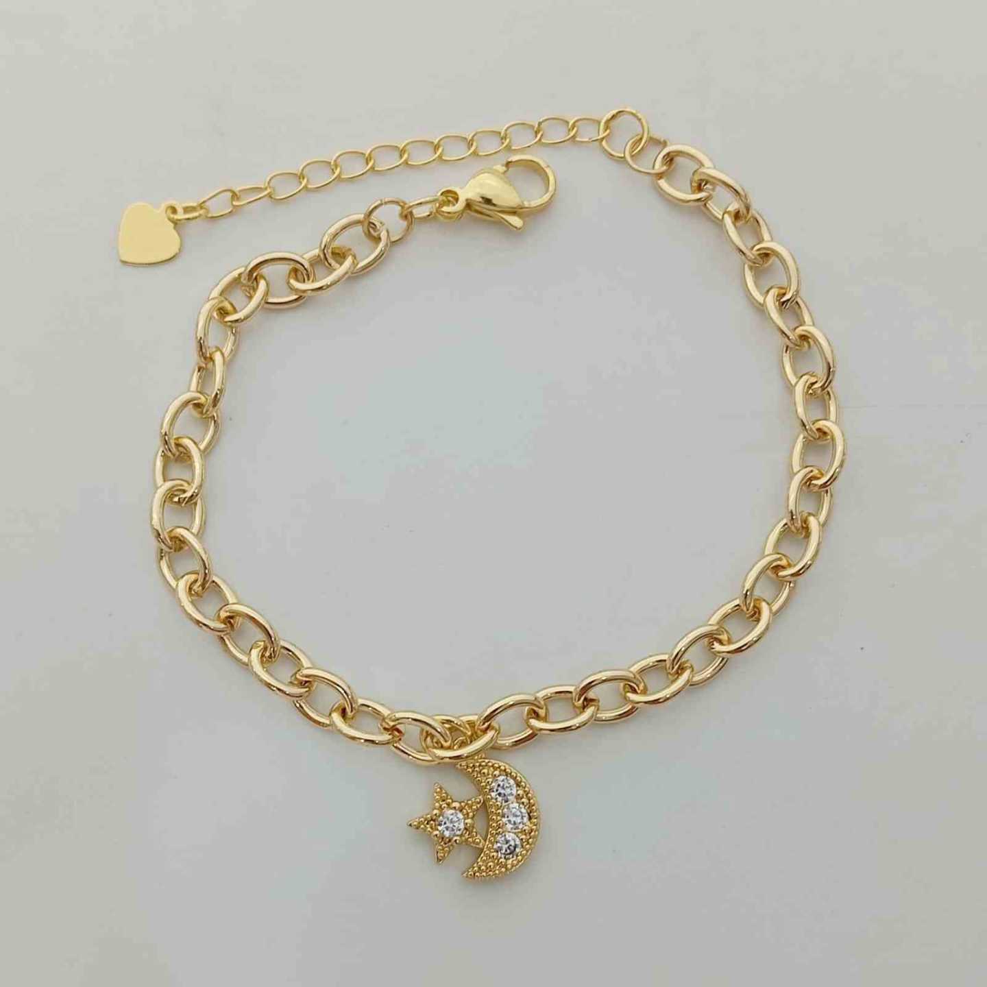 Pulsera Bañado Oro Estrella y Luna Circones