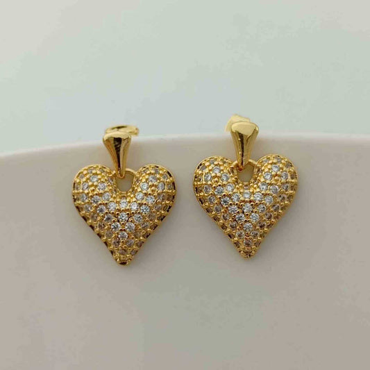 Aro Bañado en Oro 18k Colgante Corazon Circones