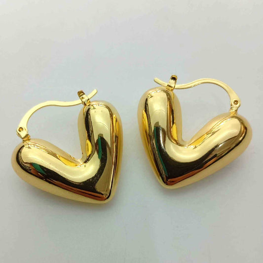 Aro Bañado Oro Corazon Gruezo 28mm