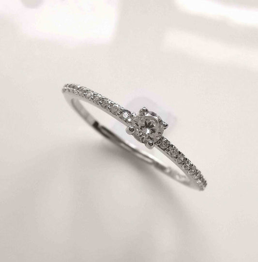 Anillo Plata925 Solitario Pequeño Medio Centillo Circones