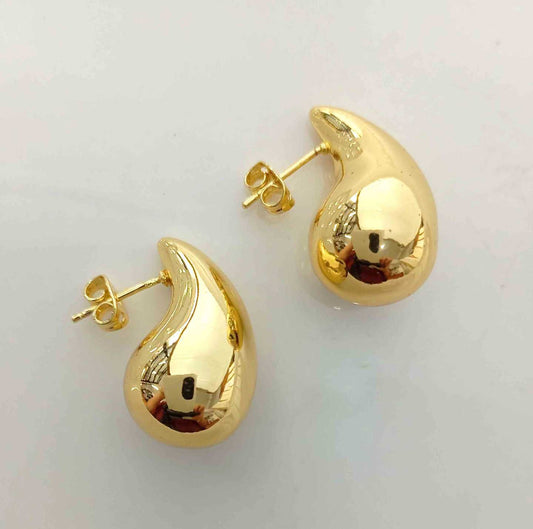 Aro Bañado Oro Gota Mediano 25mm