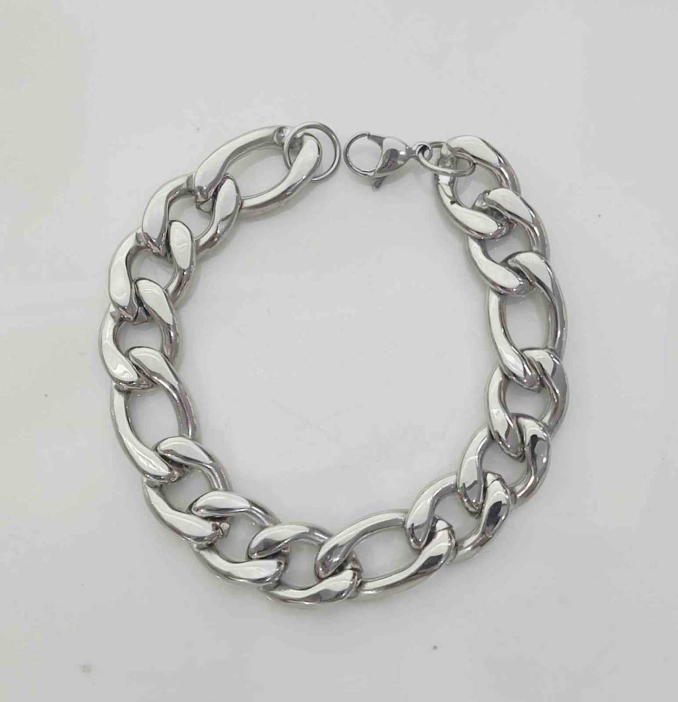 Pulsera de Acero  Plateado Cartiel 3:1 14mm 