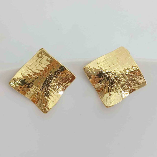 Aro de Acero Dorado Cuadrado Curvo Patrón de malla 30mm