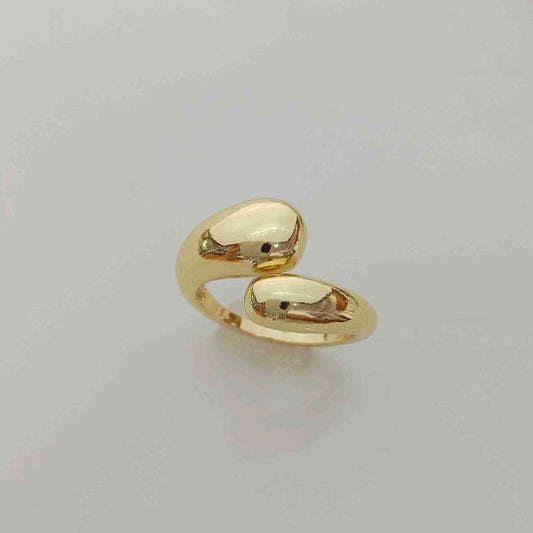 Anillo Bañado Oro 2 Gotas Ajustable