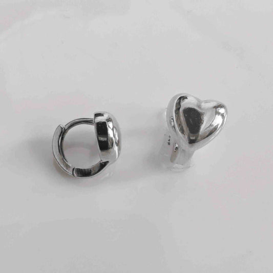 Aro Bañado en Plata Argolla 9m Corazon