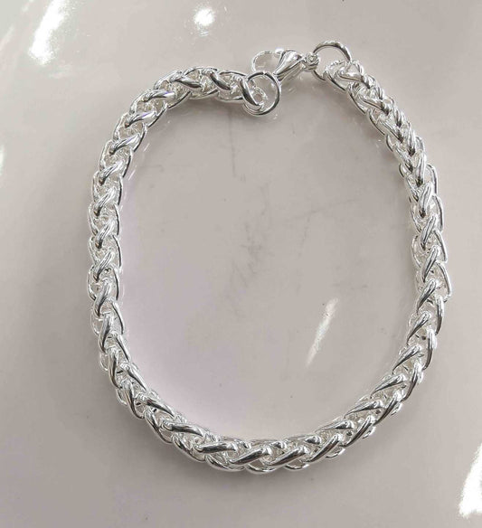 Pulsera Plateada Limada Cuadrada Gruesa