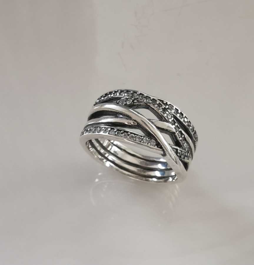 Anillo Plata925 Entrelazado 5 Lineas