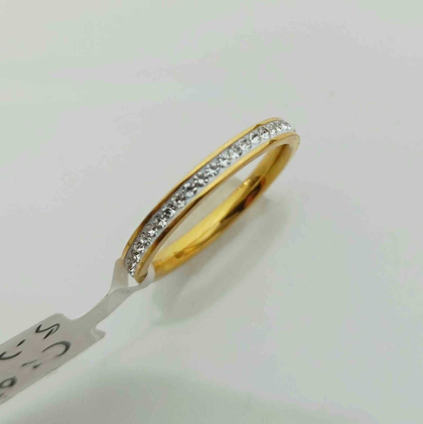 Anillo Acero Dorado Cintillo Simple Circones