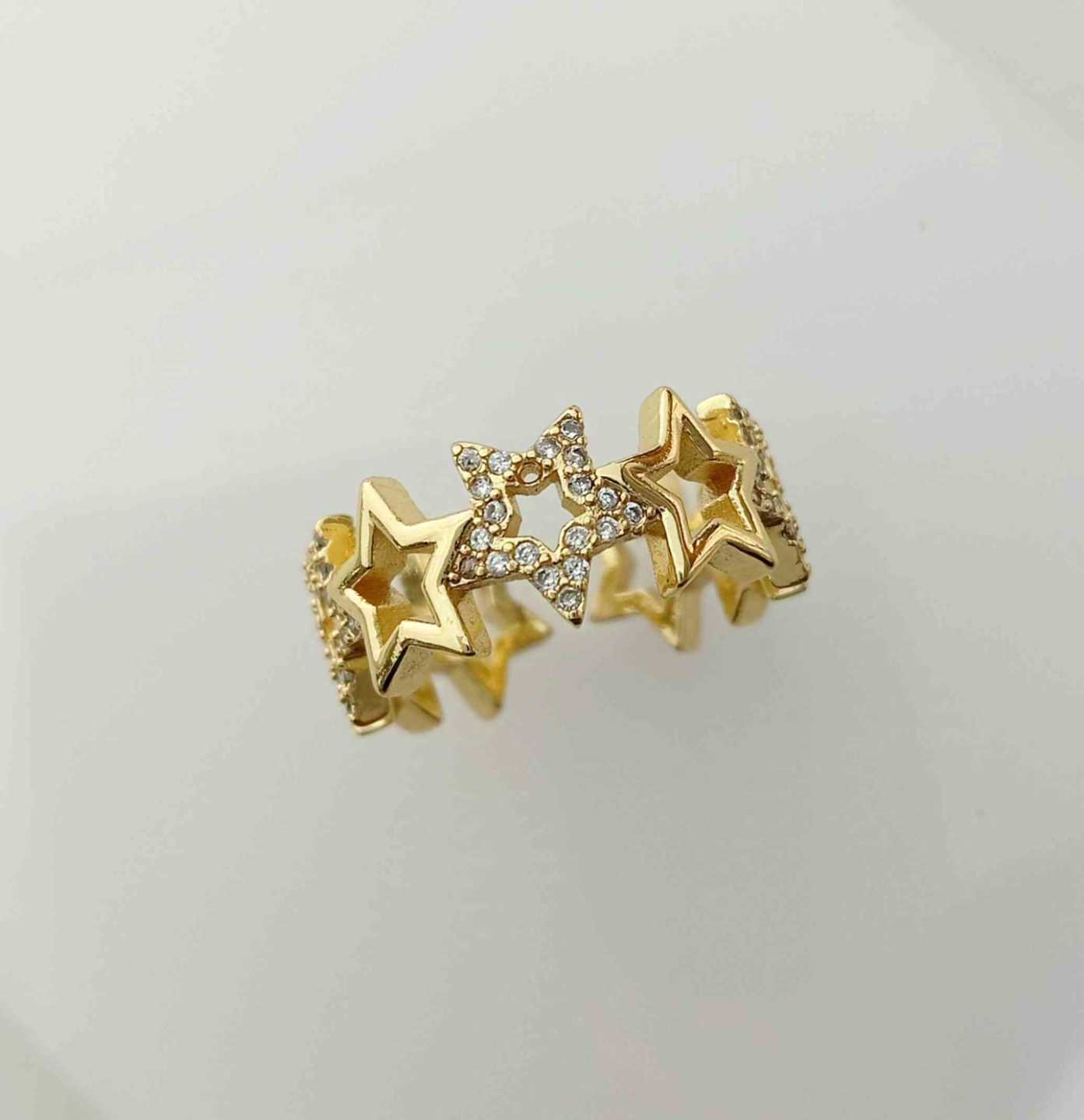 Anillo Bañado en Oro Estrella Circones Ajustable