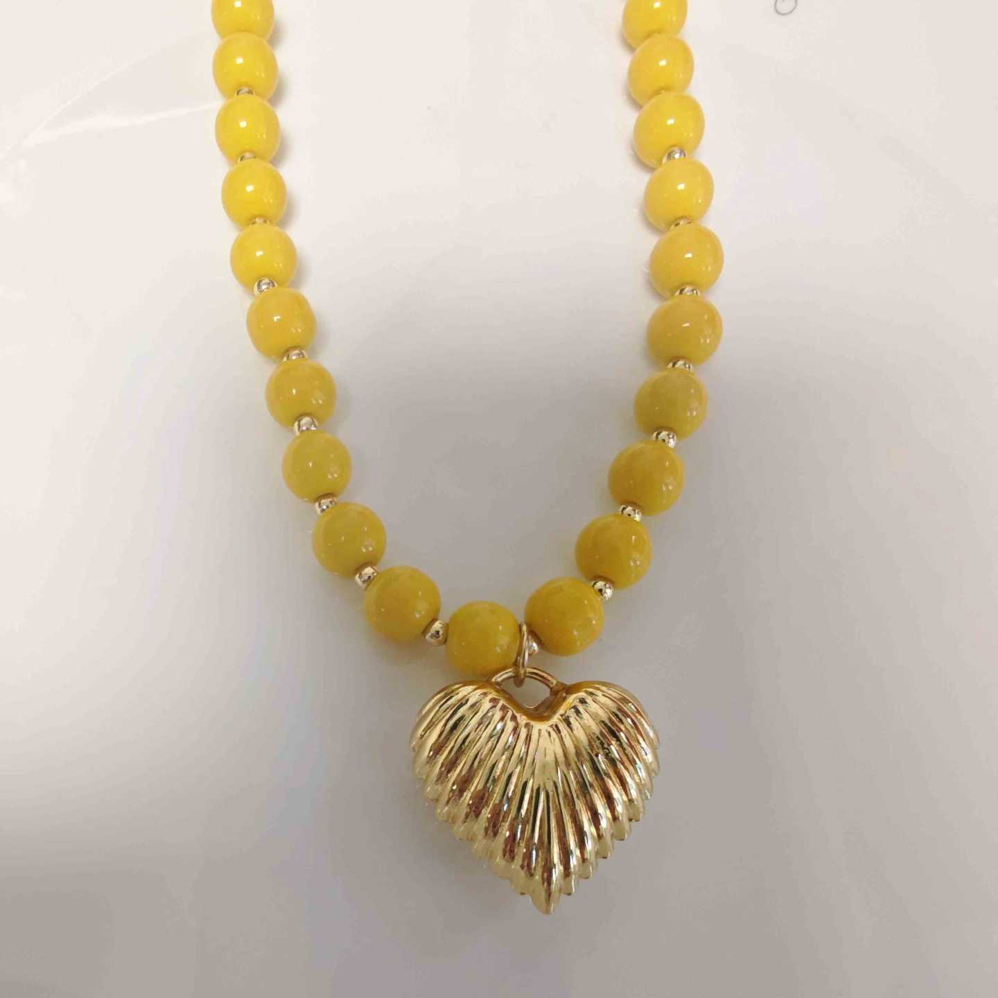 Collar Bañado en Oro 18k Cristales 8mm Multicolor con Colgante a Elección