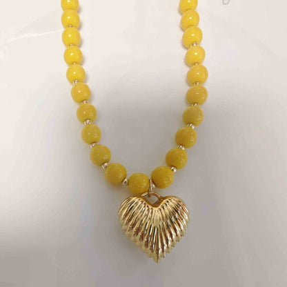 Collar Bañado en Oro 18k Cristales 8mm Multicolor con Colgante a Elección