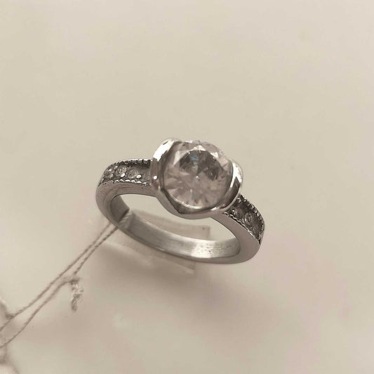 Anillo Plat.Solitario Circon G