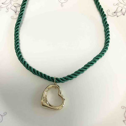 Collar Hilo Colores Colgande Dije Bañado Oro 45cm