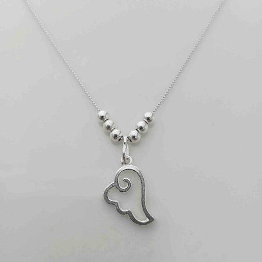 Collar Plata Pelotitas y Ala Hueco