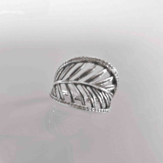 Anillo Plata 925 Hojas con Circones