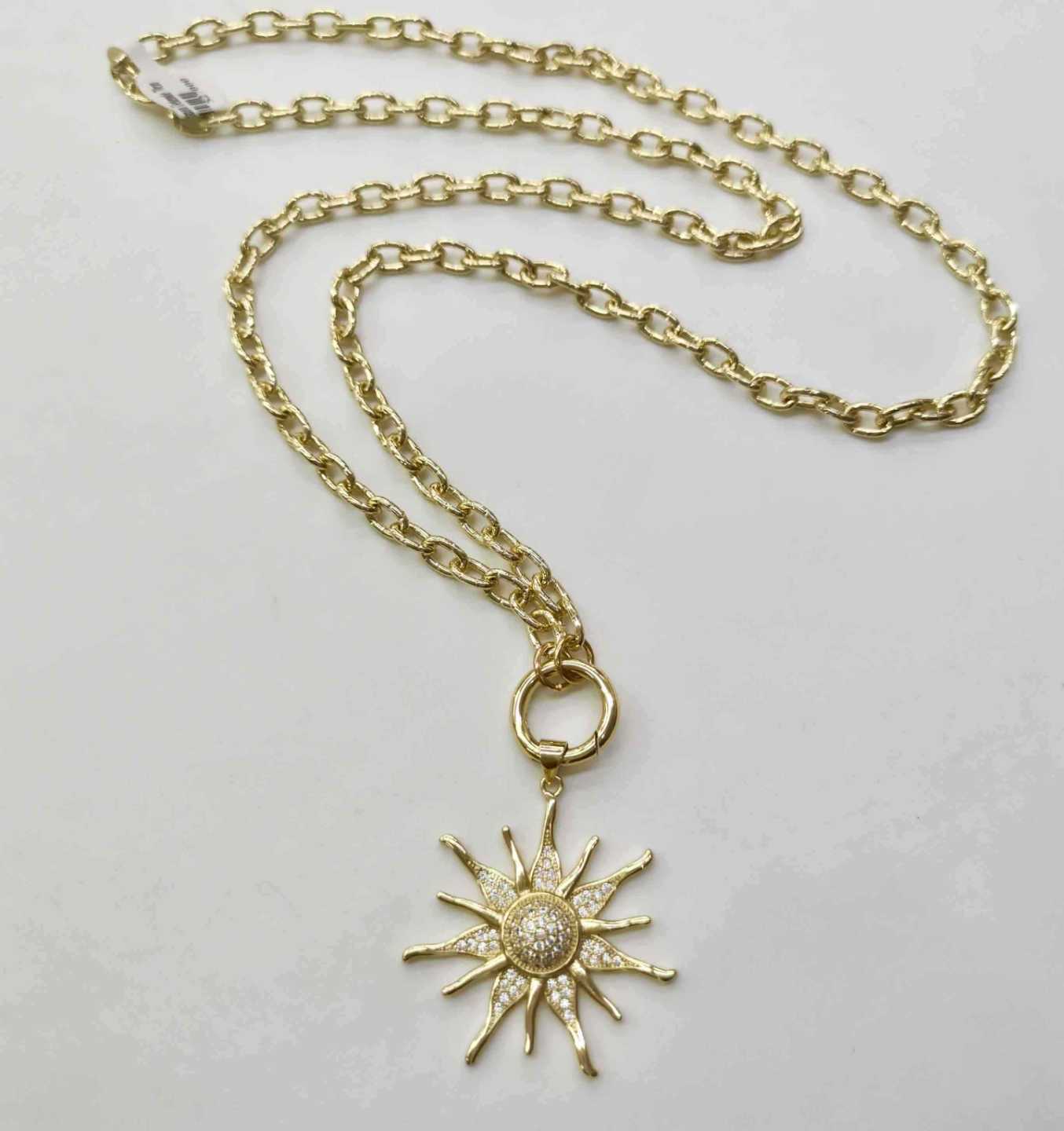Collar Bañado Oro Colgante Corazon Detende 70cm