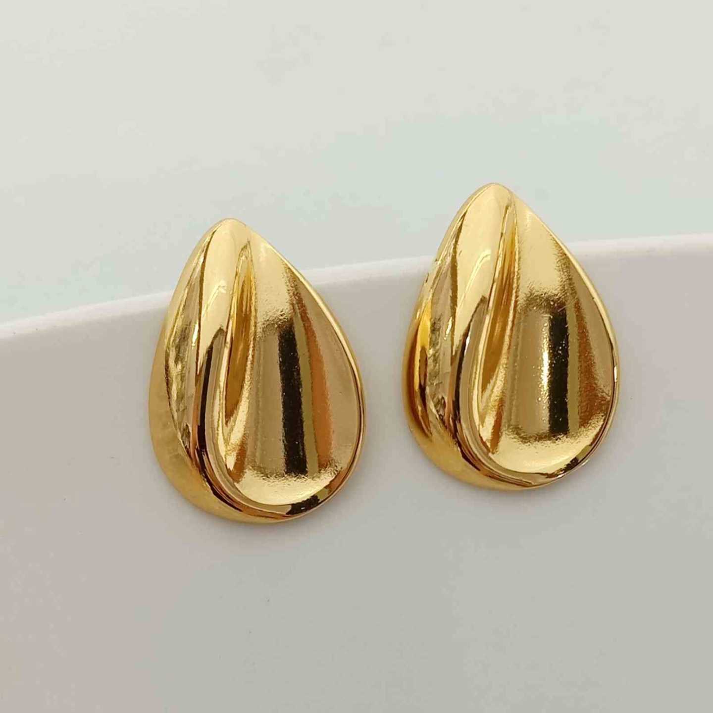 Aro de Acero Quirúrgico Dorado Gota Desigual