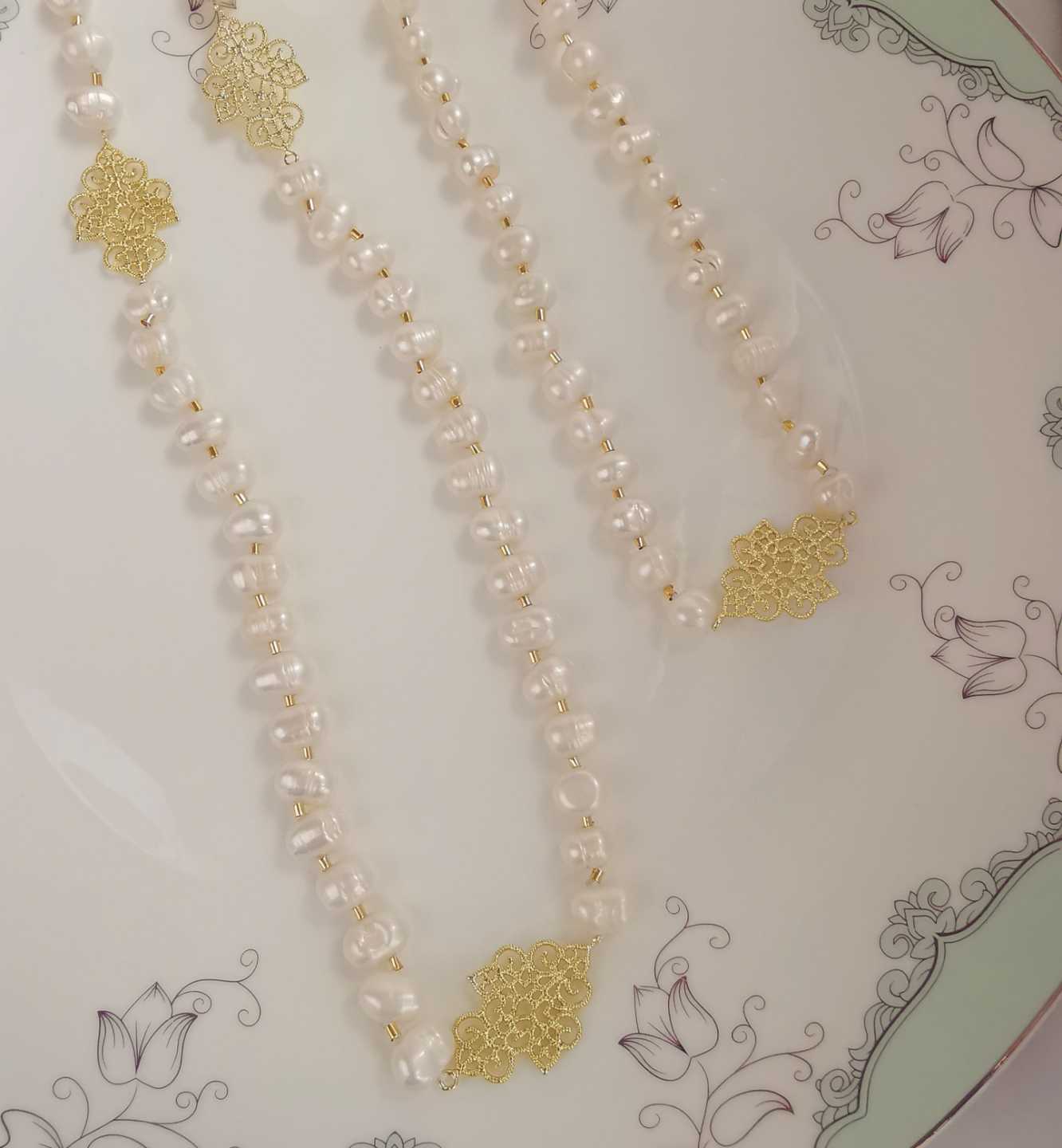 Collar Perla Rio 10mm 120cm Con Chiches