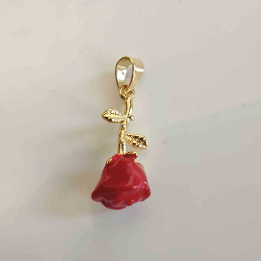 Dije Bañado en Oro 18k Flor Cubo 22x8mm