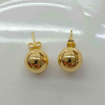 Aro Bañado en Oro 18K Pelota Lisa