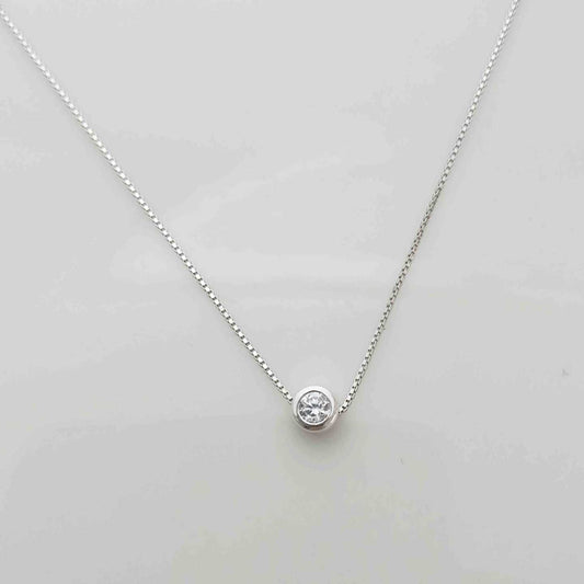 Collar Plata Punto Luz Red. 4mm