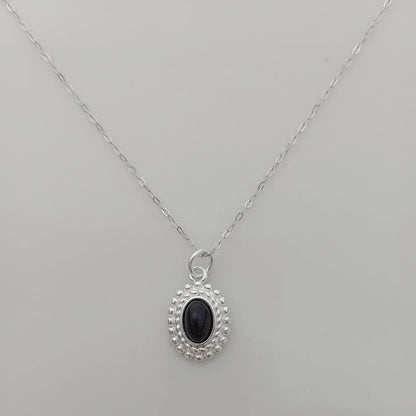 Collar Plata925 Piedra Naturales Ovalo