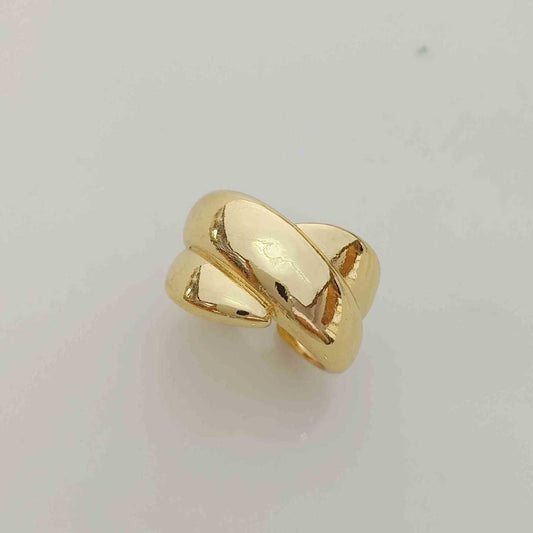 Anillo Bañado En Oro 18k Cruzado Ajustable