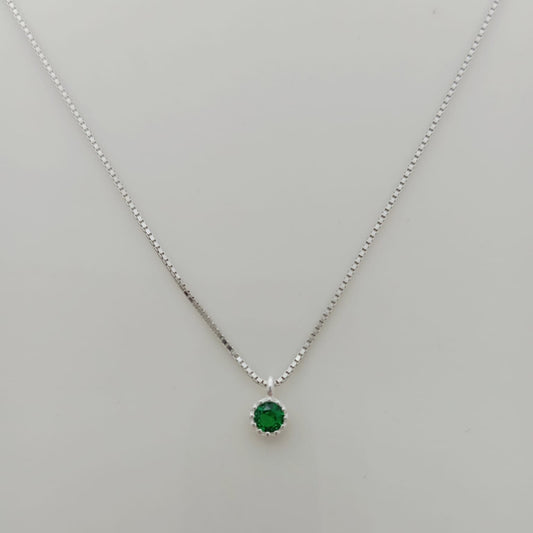 Collar Plata925 Punto Luz Azul 3mm