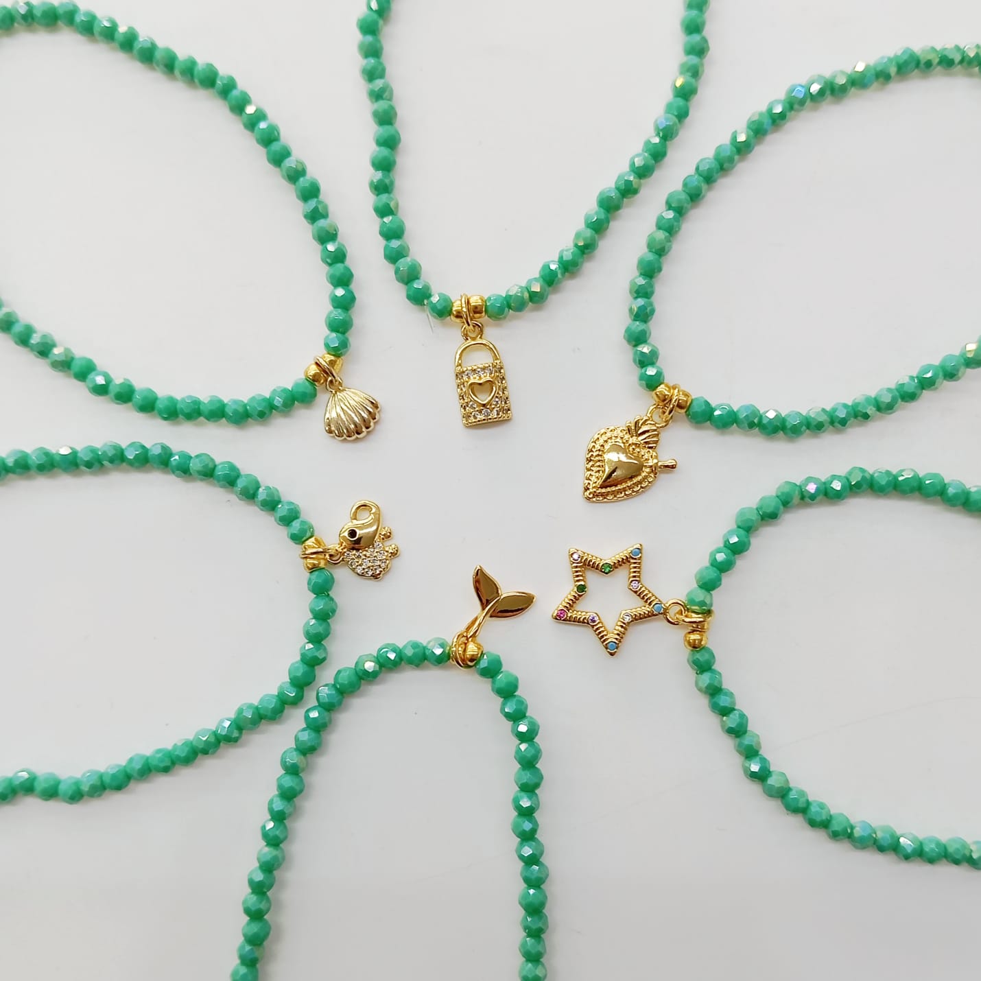 Pulsera Cristales Colgante Dijes Varios