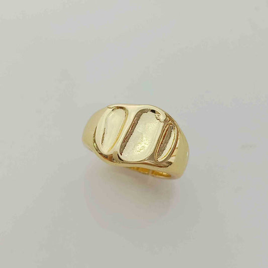 Anillo Bañado Oro 3 Facetado Ancho Ajustable