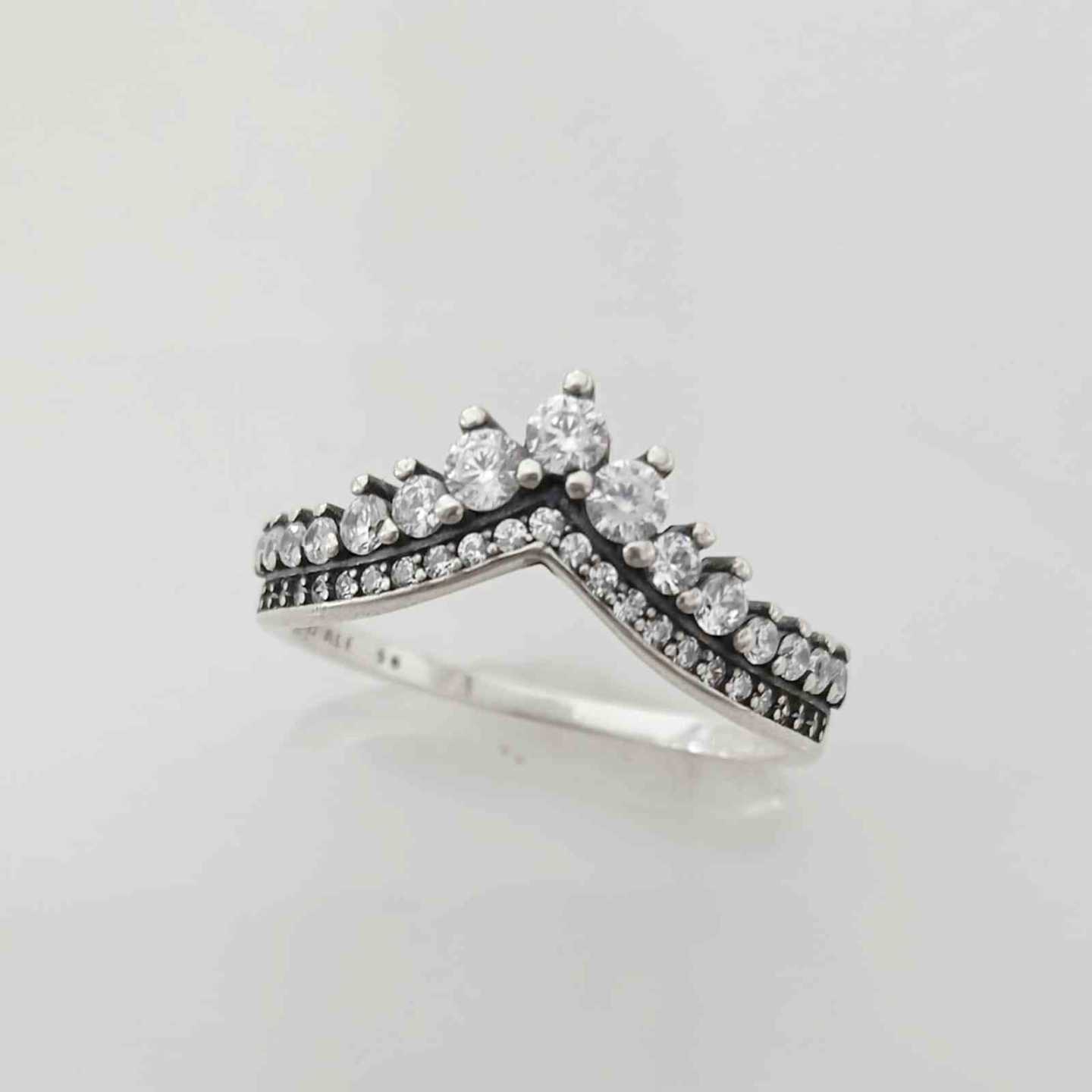 Anillo Plata925 Forma Corona Circones