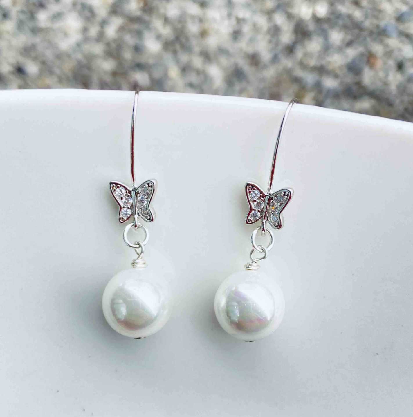 Aro Plata925 Mariposa y Perla Mallorca