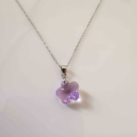 Collar Plata925 Colgante Cristal Flor