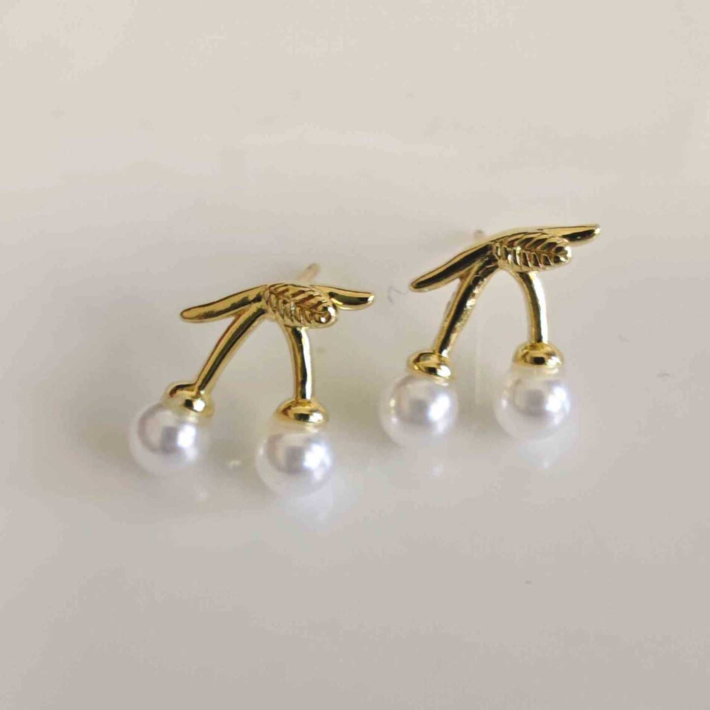 Aro Bañado en Oro Cordo Cereza Perla