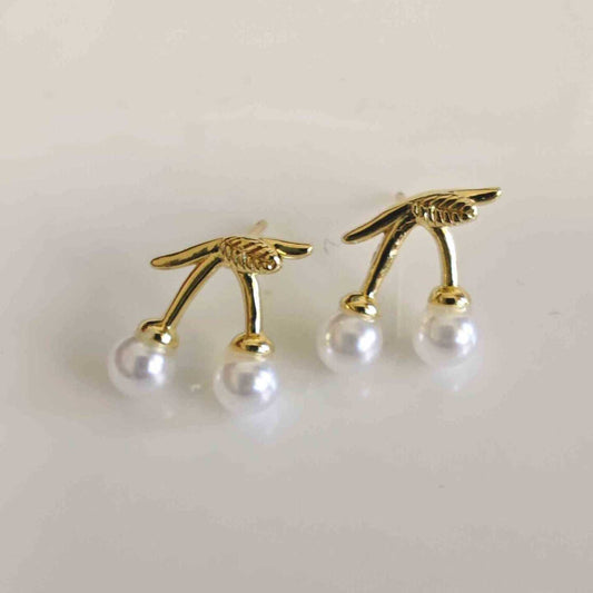 Aro Bañado en Oro Cordo Cereza Perla