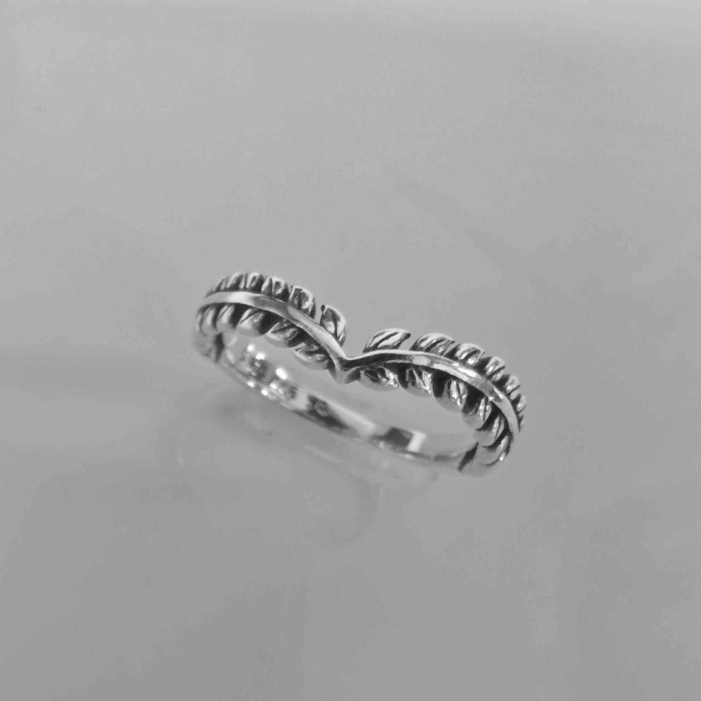 Anillo Plata925 Hojas Forma Corona