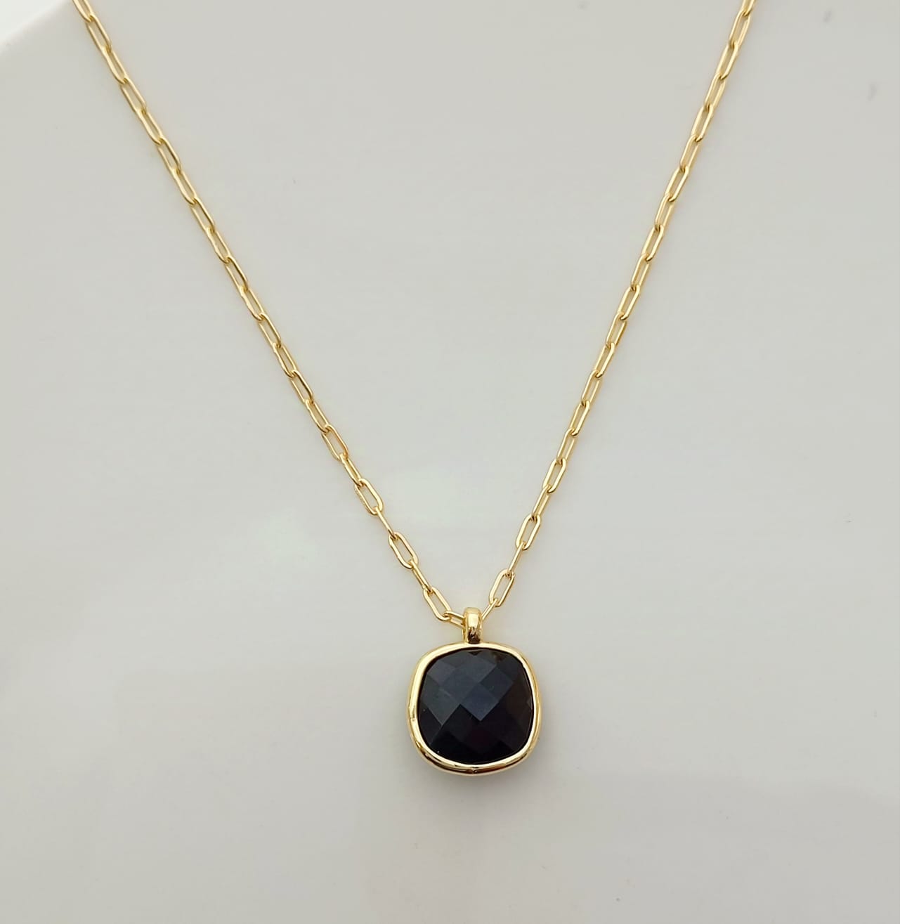 Collar Bañado en Oro 18K Colgante Piedras