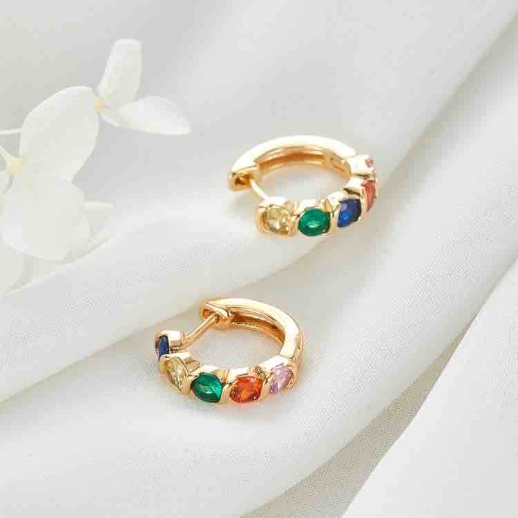Aro Bañado Oro Argollar Cicones Colores 