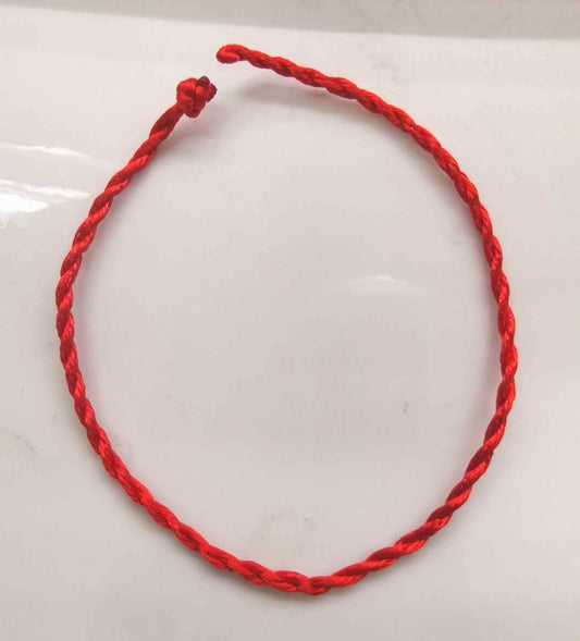 Tobillera Hilo Rojo Trenzado Amuleto de Protección Ajustable