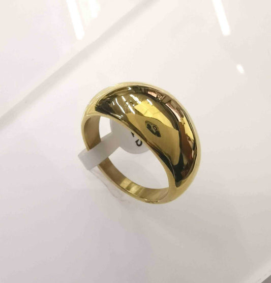 Anillo Acero inoxidable Dorado Ovalo Liso