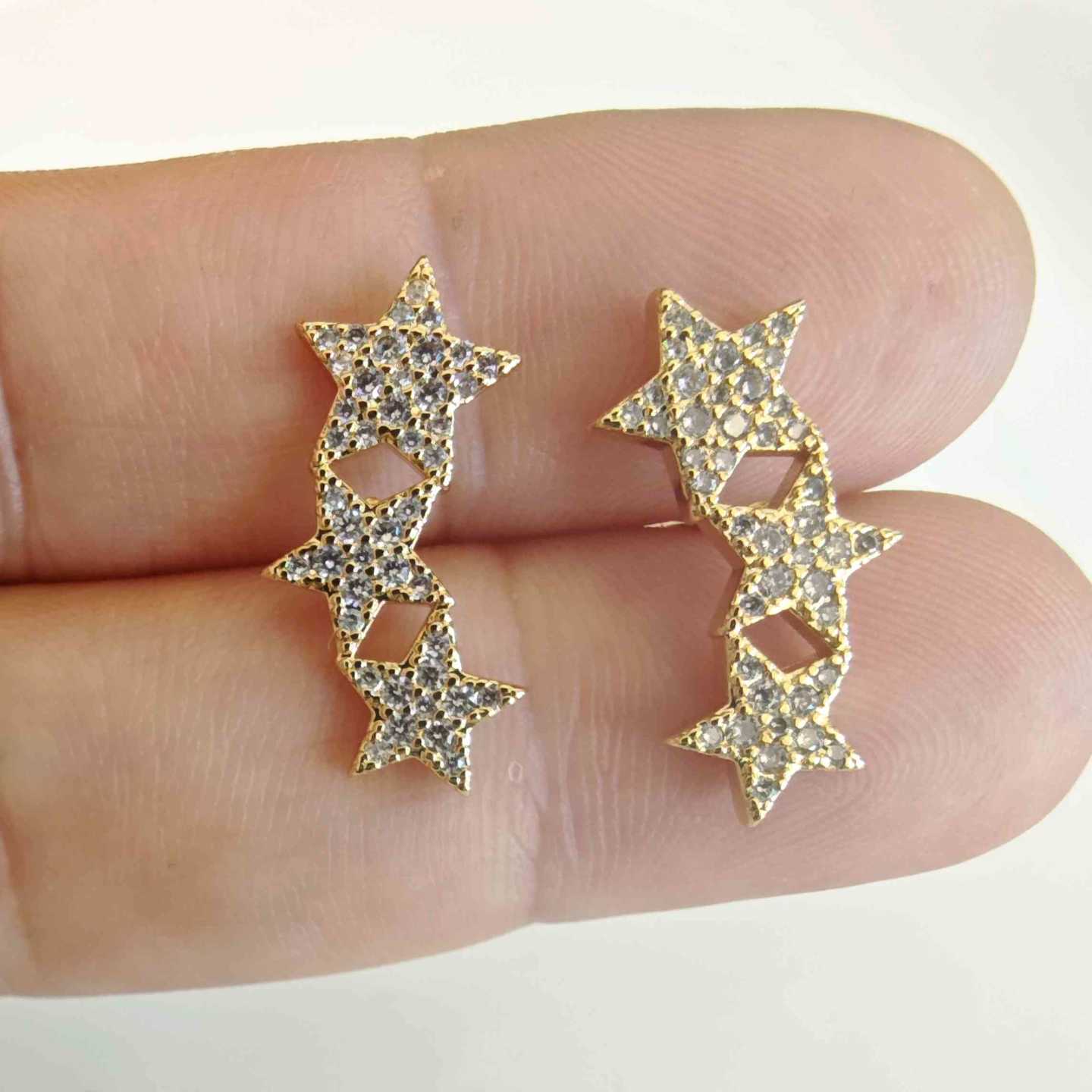 Aro Bañado en Oro 3 Estrellas Circones