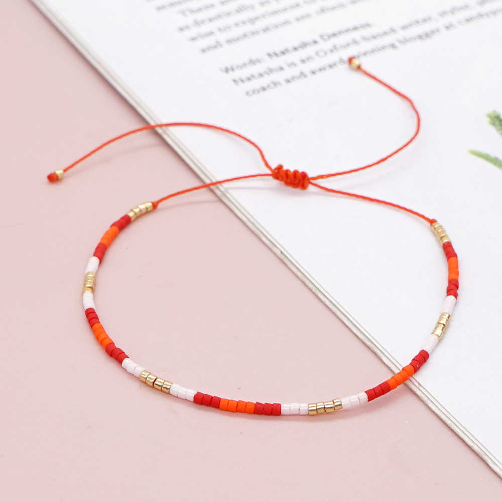 Pulsera Miyuki Naranja y Blanco