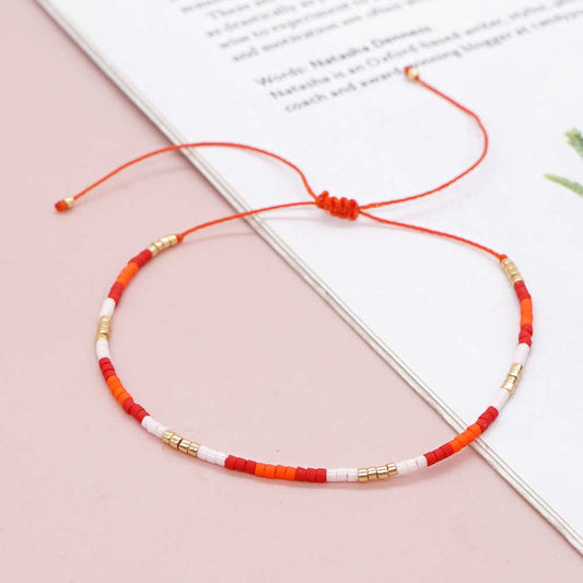 Pulsera Miyuki Naranja y Blanco