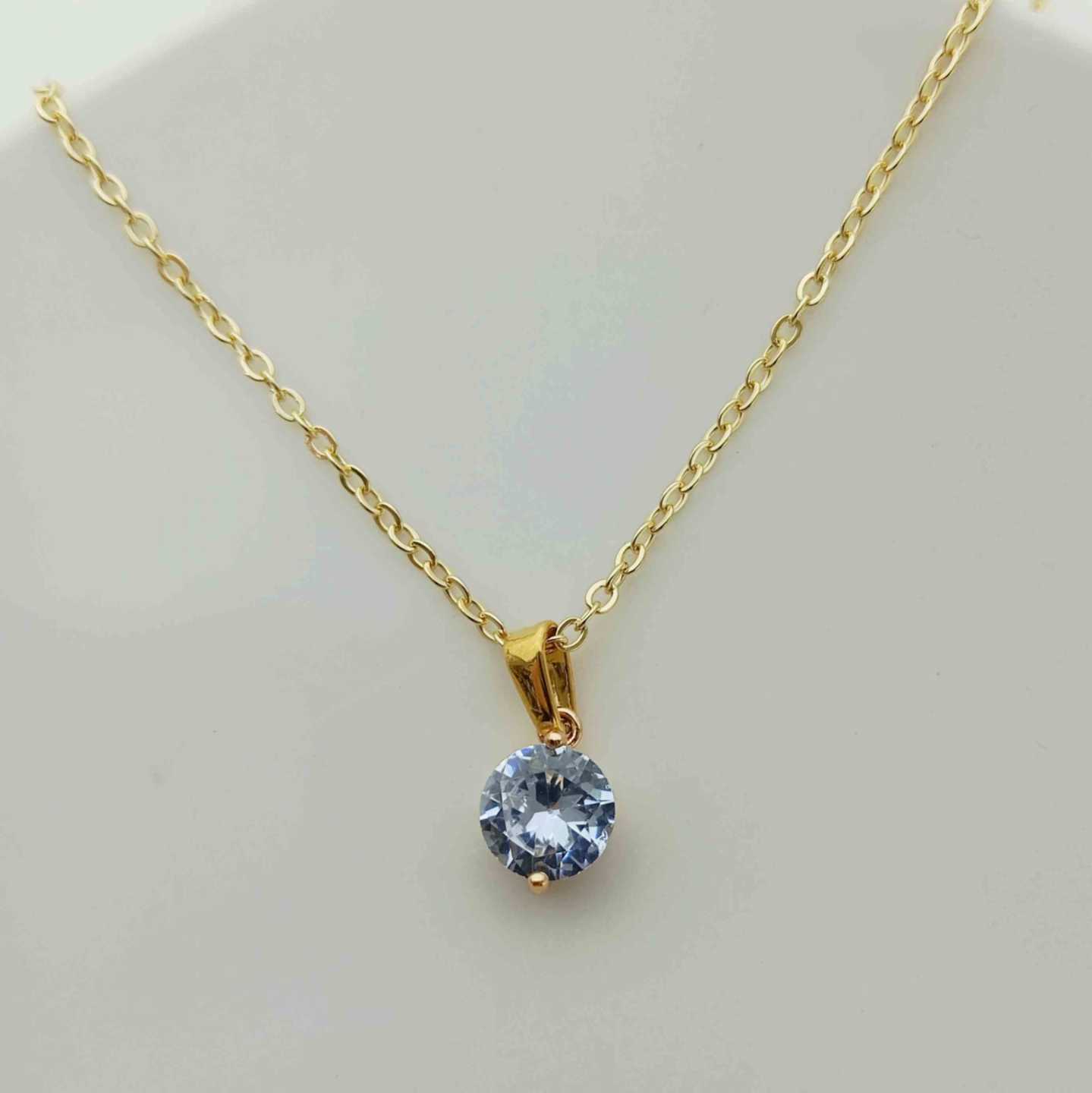 Collar Bañado en Oro 18k Punto Luz Grande