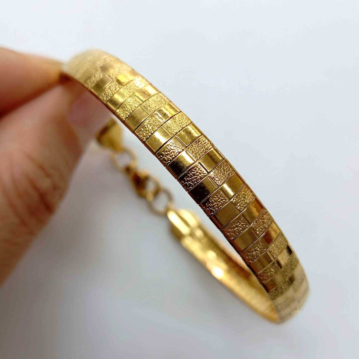 Pulsera Dorada Y Plateada Cinta Calado
